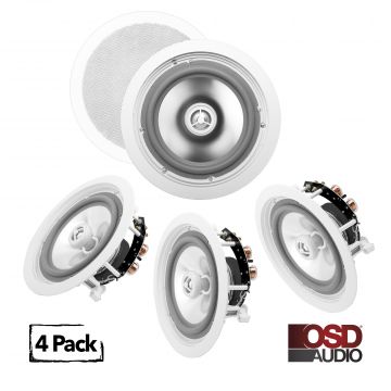 ICE840WRS 8" Weather Proof Outdoor/Indoor In-Ceiling Speakers w/ Built-In Crossover 4 Pairs Bundle